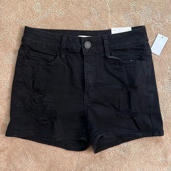 NWT SO High Rise Shortie Black Jean Shorts, Sz 5/27 - Picture 1 of 6